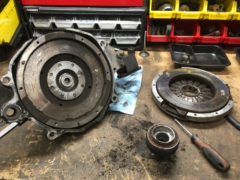 Taking the clutch out.
